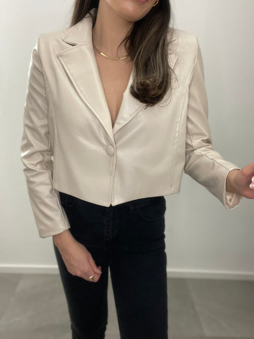 CROP BLAZER ZOE BEIGE